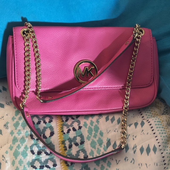 Michael kors large hand bag with dual chain handles or alt.Shoulder strap purse - Picture 5 of 8